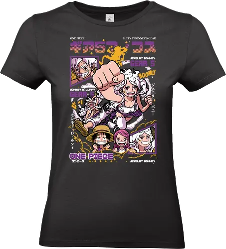 Gear 5 Chaos - Pirate, jewelry bonney, luffy gear 5, anime pirate, egghead arc, worst generation, manga art, anime duo - Standard T-Shirt (Women)