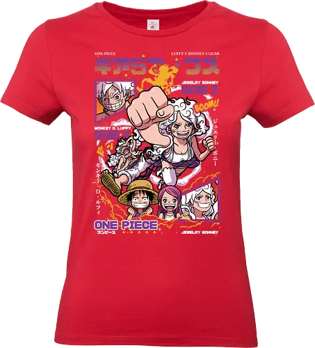 Gear 5 Chaos - Pirate, jewelry bonney, luffy gear 5, anime pirate, egghead arc, worst generation, manga art, anime duo - Standard T-Shirt (Women)