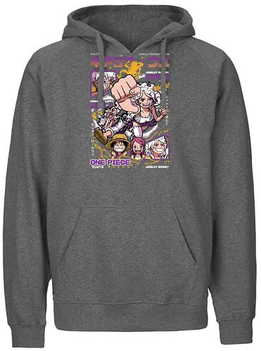 Gear 5 Chaos - Pirate, jewelry bonney, luffy gear 5, anime pirate, egghead arc, worst generation, manga art, anime duo - Fairtrade Hoodie