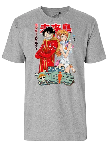 Egghead Adventure - Pirate, nami, straw hat crew, anime pirate, egghead arc, anime duo, grand line - Fairtrade T-Shirt