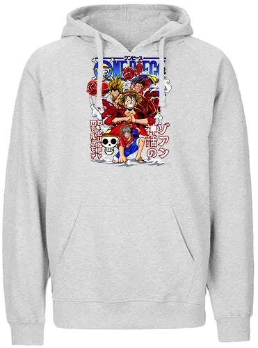 Grand Adventure - Pirate, straw hat crew, anime pirate, luffy crew, grand line, manga collage, anime adventure, shonen anime - Fairtrade Hoodie