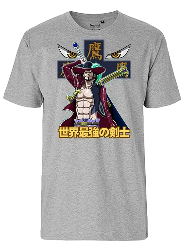 Greatest Swordsman - Pirate, mihawk, dracule mihawk, anime swordsman, warlord, black blade, anime pirate, grand line - Fairtrade T-Shirt