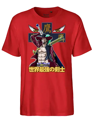 Greatest Swordsman - Pirate, mihawk, dracule mihawk, anime swordsman, warlord, black blade, anime pirate, grand line - Fairtrade T-Shirt