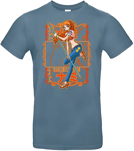 Cat Burglar Style - Pirate, nami, anime girl, straw hat crew, pirate navigator, anime pirate, orange aesthetic, grand line - Standard T-Shirt