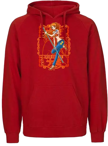 Cat Burglar Style - Pirate, nami, anime girl, straw hat crew, pirate navigator, anime pirate, orange aesthetic, grand line - Fairtrade Hoodie