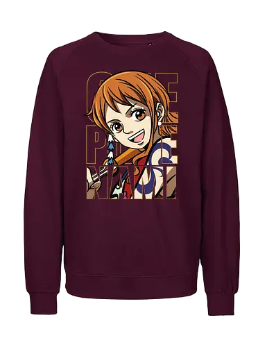 Pirate Queen Energy - Pirate, nami, anime portrait, straw hat crew, anime girl, pirate navigator, manga art, grand line - Fairtrade Sweatshirt