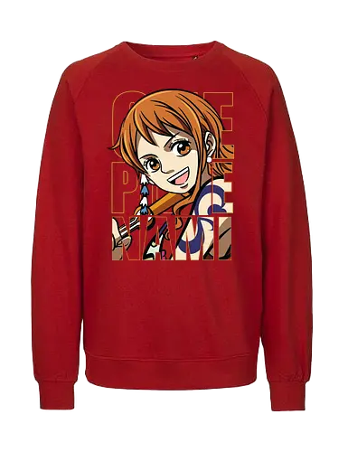 Pirate Queen Energy - Pirate, nami, anime portrait, straw hat crew, anime girl, pirate navigator, manga art, grand line - Fairtrade Sweatshirt