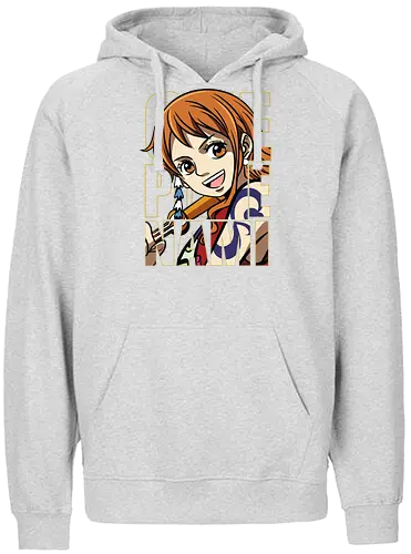 Pirate Queen Energy - Pirate, nami, anime portrait, straw hat crew, anime girl, pirate navigator, manga art, grand line - Fairtrade Hoodie