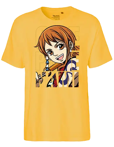 Pirate Queen Energy - Pirate, nami, anime portrait, straw hat crew, anime girl, pirate navigator, manga art, grand line - Fairtrade T-Shirt