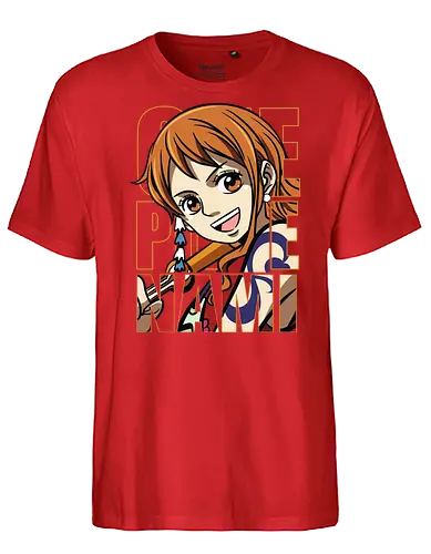 Pirate Queen Energy - Pirate, nami, anime portrait, straw hat crew, anime girl, pirate navigator, manga art, grand line - Fairtrade T-Shirt