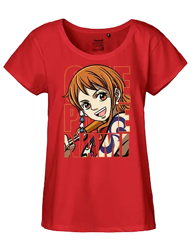 Pirate Queen Energy - Pirate, nami, anime portrait, straw hat crew, anime girl, pirate navigator, manga art, grand line - Fairtrade Girl Shirt