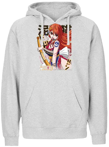 Wano Warrior - Pirate, nami, wano arc, anime girl, straw hat crew, anime pirate, manga art, grand line - Fairtrade Hoodie