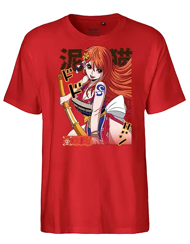 Wano Warrior - Pirate, nami, wano arc, anime girl, straw hat crew, anime pirate, manga art, grand line - Fairtrade T-Shirt
