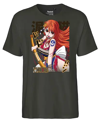 Wano Warrior - Pirate, nami, wano arc, anime girl, straw hat crew, anime pirate, manga art, grand line - Fairtrade T-Shirt