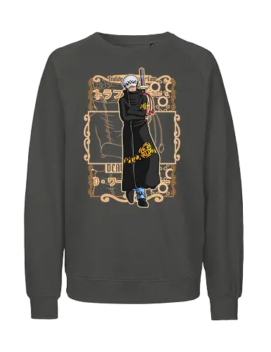 Silent Surgeon - Pirate, trafalgar law, heart pirates, anime swordsman, surgeon of death, anime pirate, grand line, manga art - Fairtrade Sweatshirt