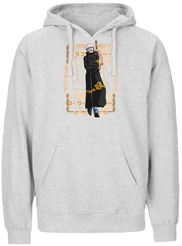 Silent Surgeon - Pirate, trafalgar law, heart pirates, anime swordsman, surgeon of death, anime pirate, grand line, manga art - Fairtrade Hoodie