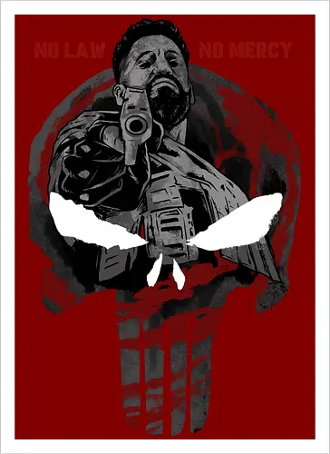 skull of terror  - Superhero, skull, judgement, justice, antihero, no mercy, hitman, assassin - Artprint