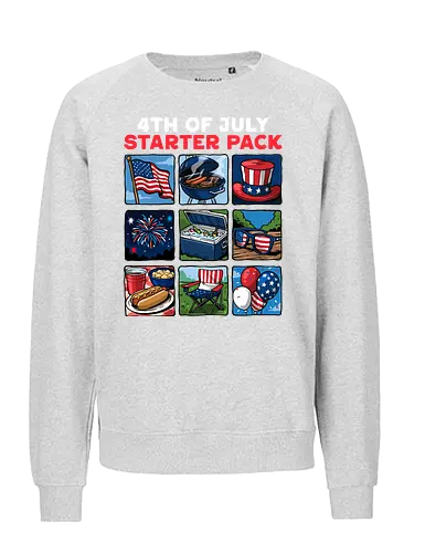 4th of July Starter Pack - 4th of july, 1776, 250th anniversary, america, fourth of july, freedom, independence day, memorial day, patriot, patriotic, red white blue, the british blew a thirteen colony lead, usa, veterans day, with liberty and justice for all - Fairtrade Sweatshirt