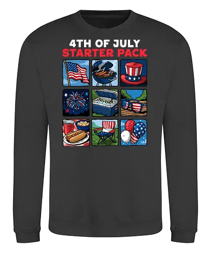 4th of July Starter Pack - 4th of july, 1776, 250th anniversary, america, fourth of july, freedom, independence day, memorial day, patriot, patriotic, red white blue, the british blew a thirteen colony lead, usa, veterans day, with liberty and justice for all - Sweatshirt
