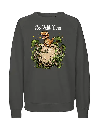Le Petit Dino - dinosaur, jurassic, paleontology, dino, Prince, book, bookworm, prehistoric, t rex, animal, cosmic, space, planet, stars, universe, world, jurassic world, Jurassic - Fairtrade Sweatshirt