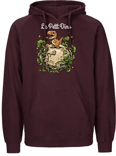 Le Petit Dino - dinosaur, jurassic, paleontology, dino, Prince, book, bookworm, prehistoric, t rex, animal, cosmic, space, planet, stars, universe, world, jurassic world, Jurassic - Fairtrade Hoodie