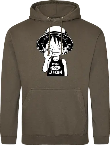 Junger Pirat Strohhut Schwarz Weiß Manga