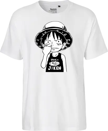 Junger Pirat Strohhut Schwarz Weiß Manga
