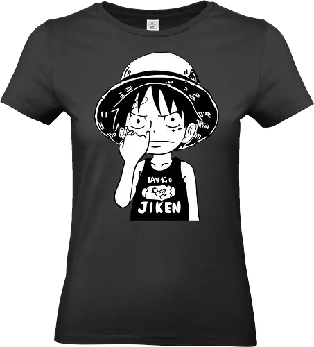 Junger Pirat Strohhut Schwarz Weiß Manga - Standard T-Shirt (Women)