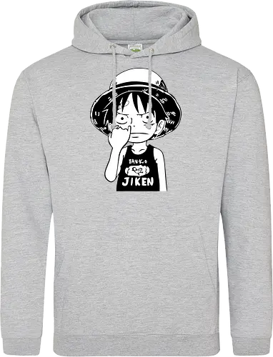 Junger Pirat Strohhut Schwarz Weiß Manga