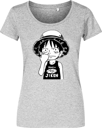 Junger Pirat Strohhut Schwarz Weiß Manga