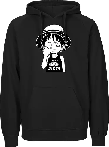 Junger Pirat Strohhut Schwarz Weiß Manga