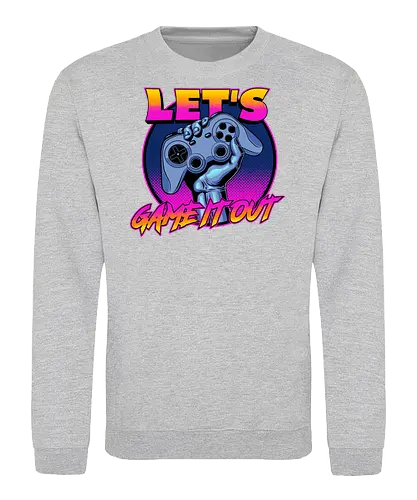 Lets Game iT Out - gaming apparel, geek, retro, vintage, 90s arcade, arcade games, retrogaming, video console, videogames, video games, 1980s, 80s arcade, arcade, gamer, gaming - Sweatshirt