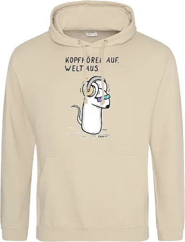 Kopfhörer auf. Welt aus.