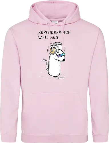 Kopfhörer auf. Welt aus.