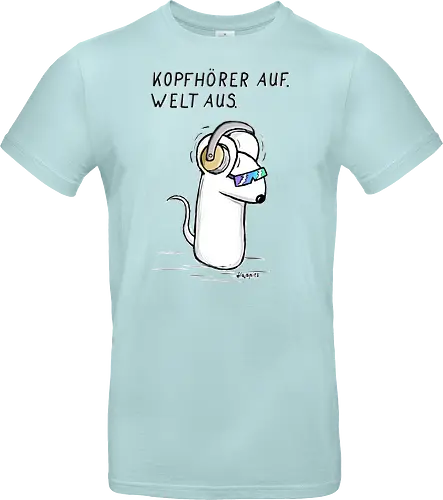 Kopfhörer auf. Welt aus.