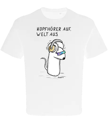 Kopfhörer auf. Welt aus.