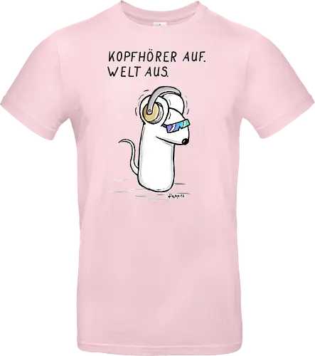 Kopfhörer auf. Welt aus.