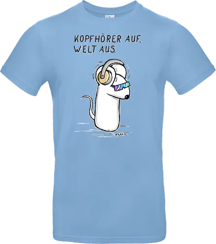 Kopfhörer auf. Welt aus.