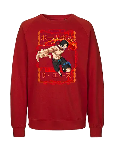 Fire Fist Legacy - portgas d ace, Pirate, fire fist ace, whitebeard pirates, anime fire, pirate brother, marineford, anime warrior - Fairtrade Sweatshirt