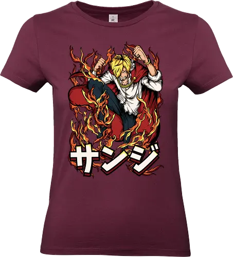 Diable Jambe - sanji, diable jambe, Pirate, anime flames, black leg sanji, pirate cook, anime fighter, straw hat crew - Standard T-Shirt (Women)