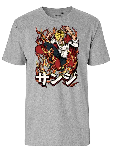 Diable Jambe - sanji, diable jambe, Pirate, anime flames, black leg sanji, pirate cook, anime fighter, straw hat crew - Fairtrade T-Shirt