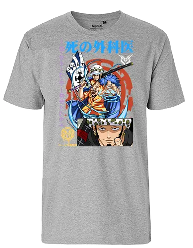 Heart Pirates Captain - trafalgar law, heart pirates, Pirate, anime pirate, surgeon of death, anime manga, grand line, op op fruit - Fairtrade T-Shirt