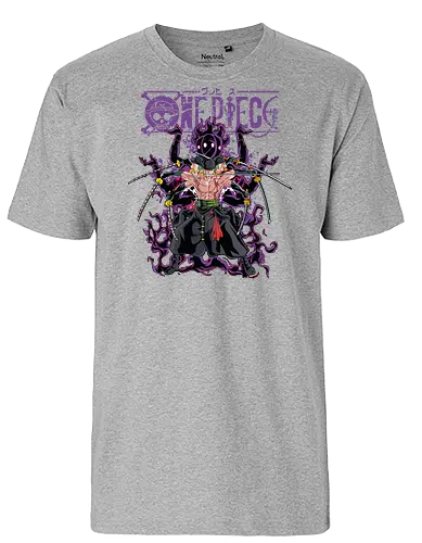 King of Hell - roronoa zoro, king of hell, Pirate, anime swordsman, enma sword, pirate hunter, haki user, straw hat crew - Fairtrade T-Shirt