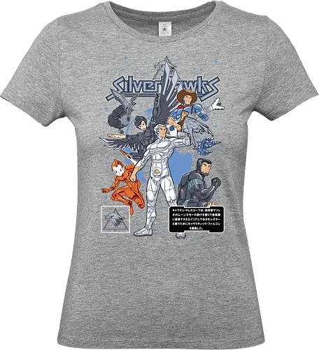 Galaxy Defenders - silverhawks, retro cartoon, 80s animation, space heroes, cyber hawks, sci fi cartoon, vintage cartoon, action heroes - Standard T-Shirt (Women)