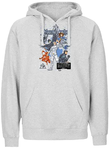 Galaxy Defenders - silverhawks, retro cartoon, 80s animation, space heroes, cyber hawks, sci fi cartoon, vintage cartoon, action heroes - Fairtrade Hoodie