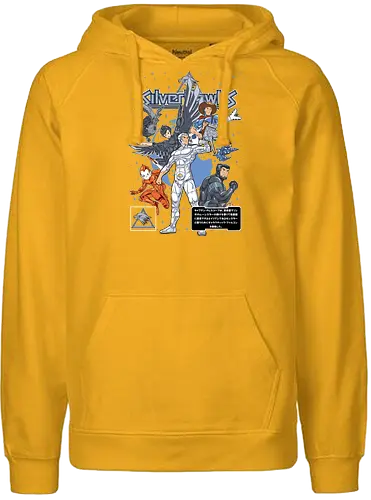 Galaxy Defenders - silverhawks, retro cartoon, 80s animation, space heroes, cyber hawks, sci fi cartoon, vintage cartoon, action heroes - Fairtrade Hoodie