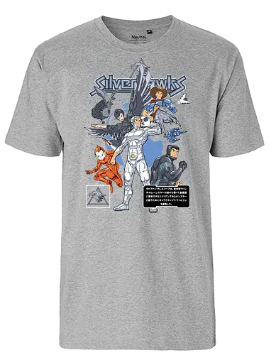 Galaxy Defenders - silverhawks, retro cartoon, 80s animation, space heroes, cyber hawks, sci fi cartoon, vintage cartoon, action heroes - Fairtrade T-Shirt