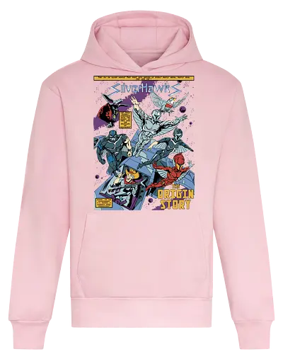 Steel Wings - silverhawks, space warrior, retro animation, 80s cartoon, cybernetic hero, galaxy patrol, vintage heroes, sci fi action - Heavyweight Hoodie