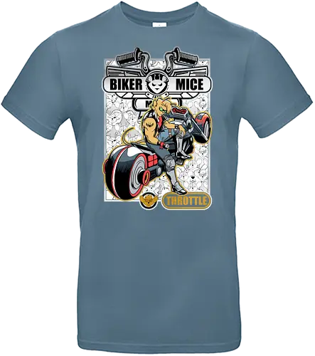 Leader of the Biker Mice - biker mice from mars, throttle, retro cartoon, motorcycle hero, 90s animation, biker mouse, action cartoon, mars riders - Standard T-Shirt