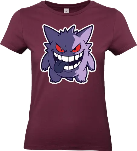 Sinister Shadow - Gengar shirt, ghost type monster merch, creepy anime graphic, edgy gamer streetwear, spooky pocket monster, purple phantom tee, retro gaming apparel, sinister grin design, Halloween gamer clothing, nostalgic anime streetwear - Standard T-Shirt (Women)